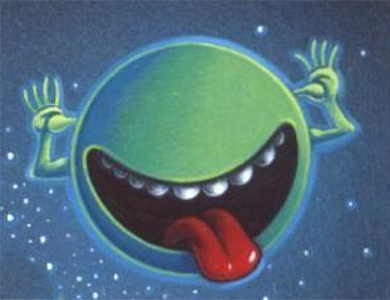 Face from the cover of The Hitchhiker's Guide to the Galaxy